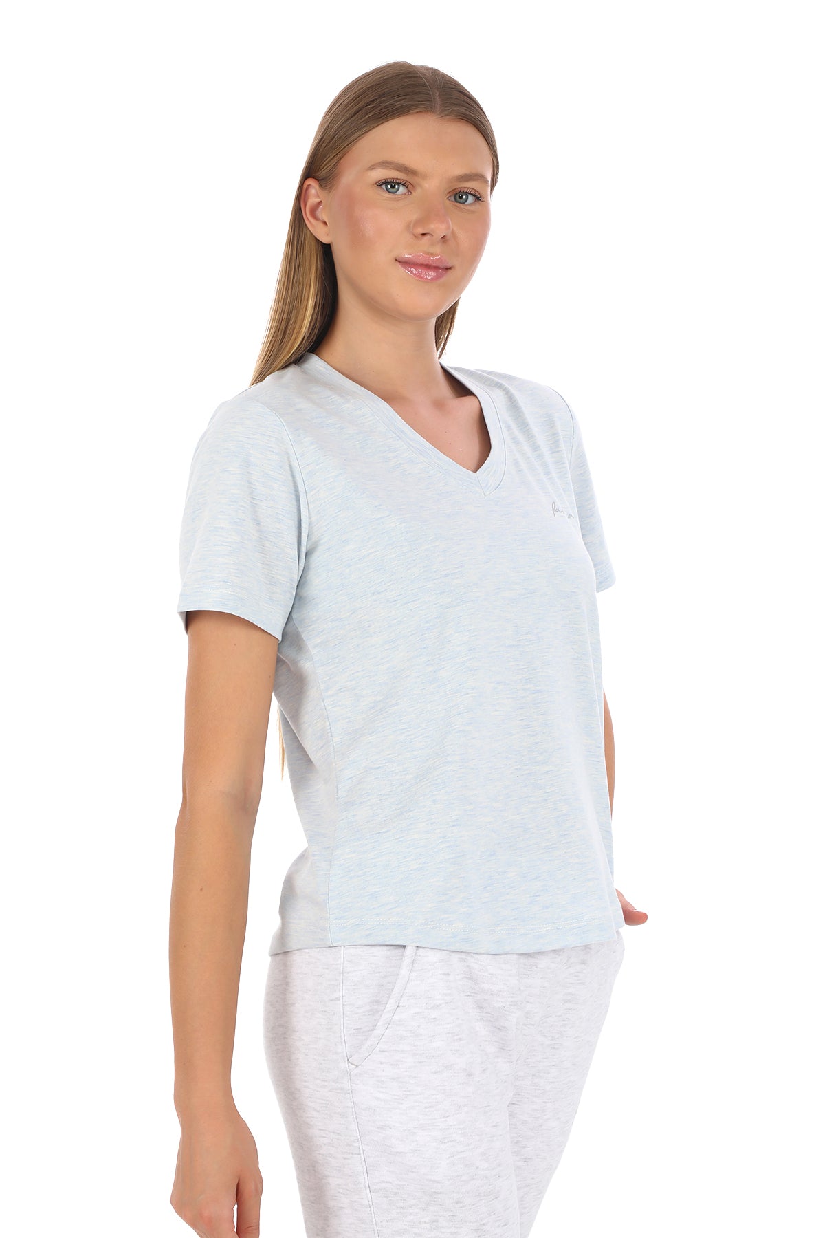 Premium Light Blue V- Neck T-Shirts