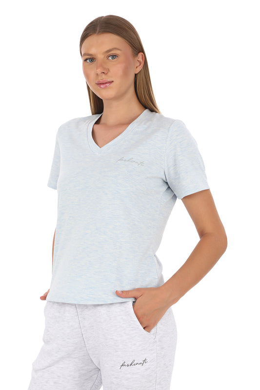 Premium Light Blue V- Neck T-Shirts