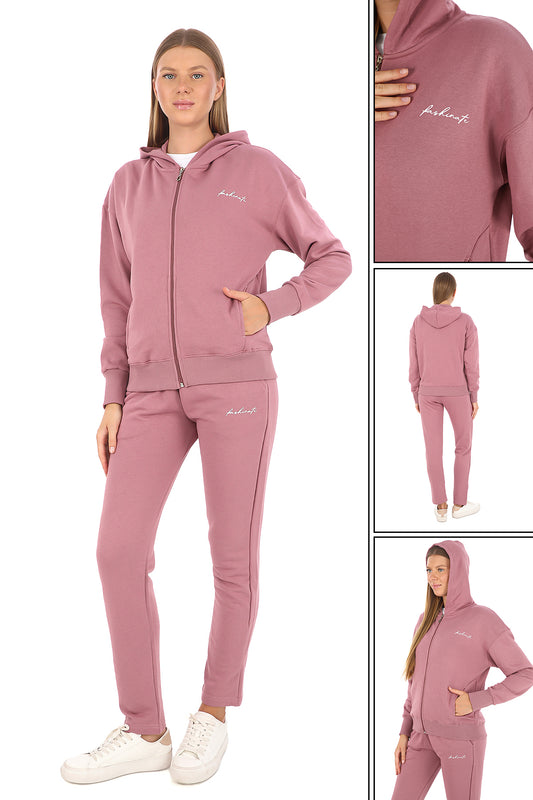 Pink Zip Up Premium Hoody Set