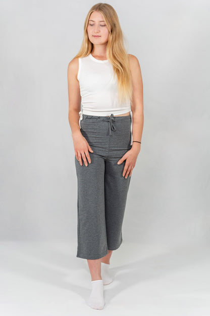 High Waist Grey Flare Sweatpants