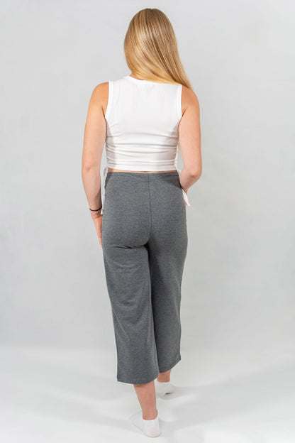 High Waist Grey Flare Sweatpants