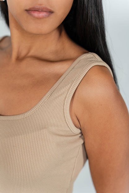 Latte Square Neck Crop